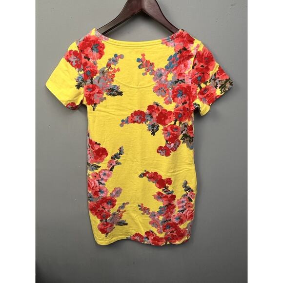 Joules Riviera Dress Women Size 8 Yellow Floral Short Sleeve Colorful Bright - Picture 2 of 6